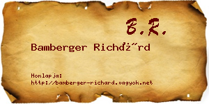 Bamberger Richárd névjegykártya