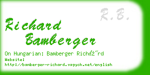 richard bamberger business card